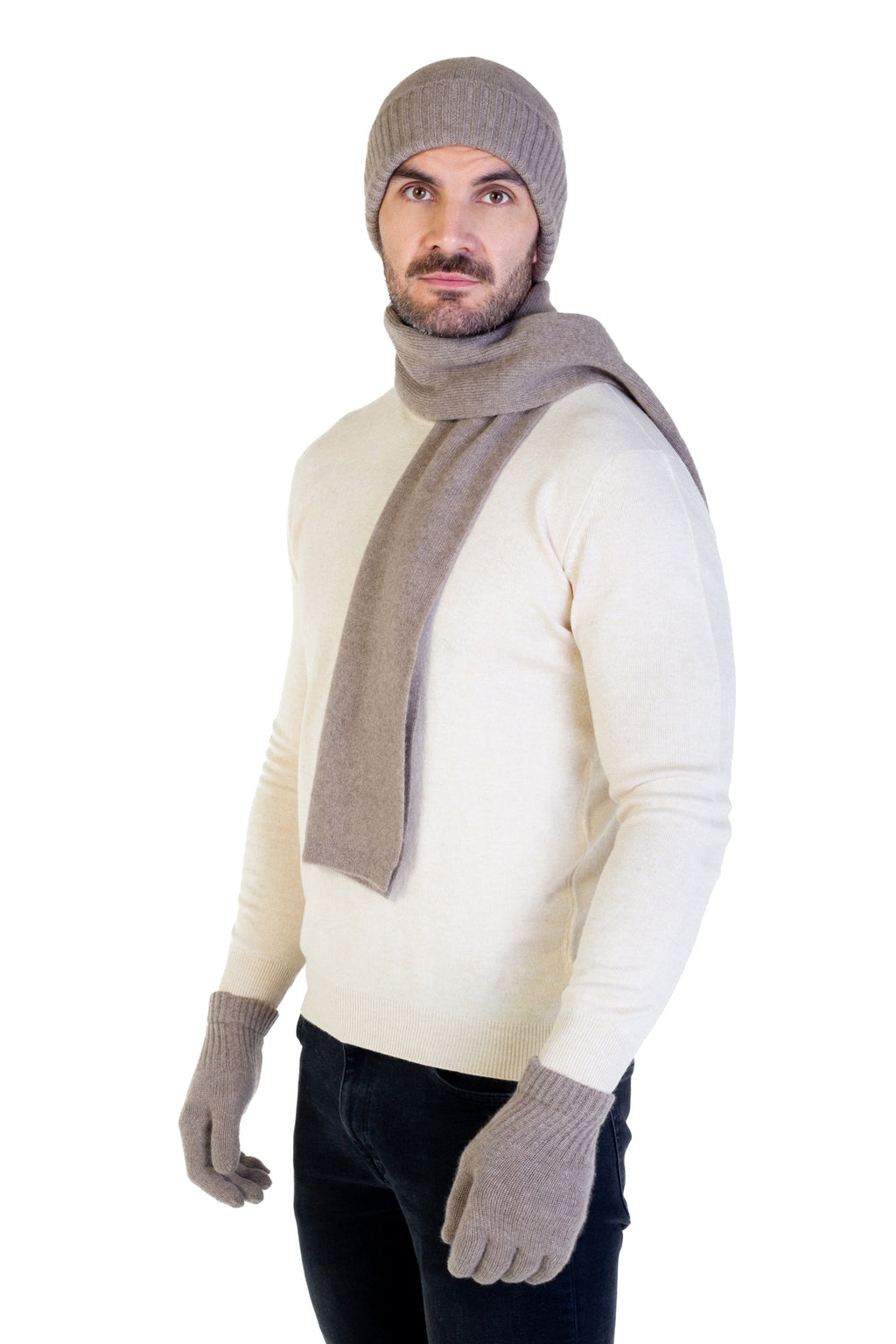 Dárkový set Kerim čepice, rukavice a šála 100% kašmír